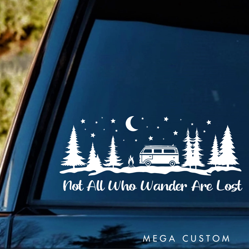 Personalized Camper Van Sticker Adventure Forest Scene Vinyl Decal Camper Rv Decor Gift for Outdoor Enthusiasts