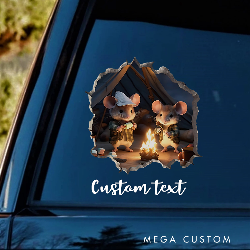 Personalized Mouse Themed Van Decal Funny Camper Rv Decor Camper Van Sticker Gift for Outdoor Enthusiasts