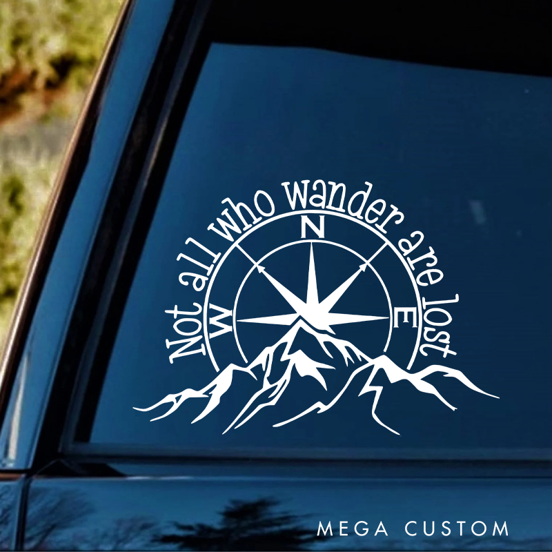 Personalized Adventure Compass Decal Funny Travel Trailer Decal Camper Van Sticker gift for Outdoor enthusiasts