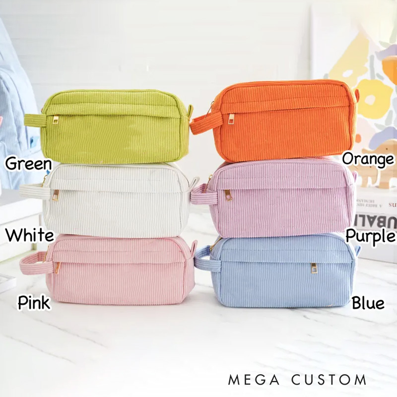 Personalized Name Pencil Case Corduroy Pencil Case for Kids with Name Yarn Name Pencil Case Back to School Gift