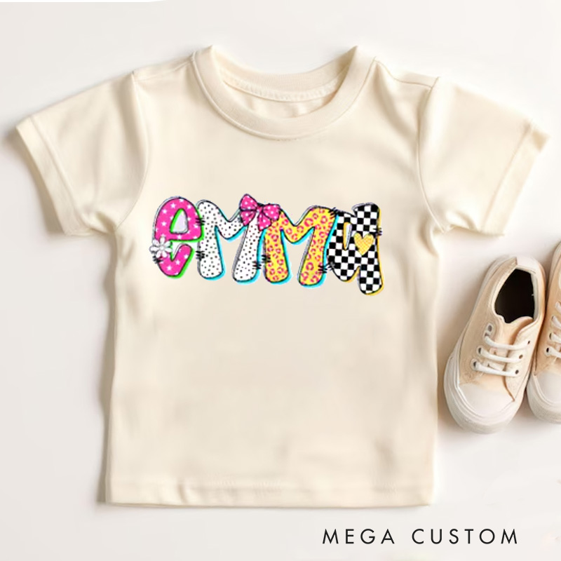 Personalized Birthday Shirt Girl Kids T-Shirt with Name for a Groovy Celebration