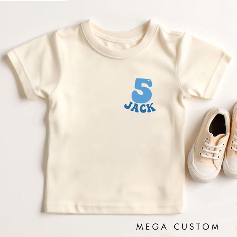 Personalized Birthday Bruh Kids T-Shirt with Cool Blue Design and Fun Text for a Trendy Celebration