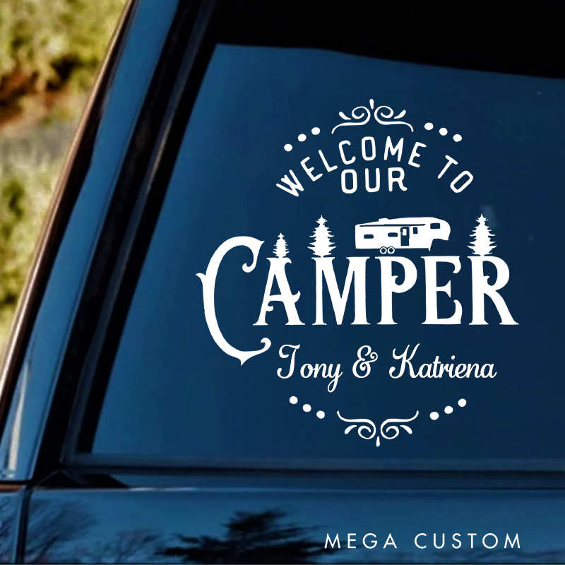 Personalized Camper Rv Decal Custom Camper Van Sticker Funny Campsite Decal Gift for Outdoor Enthusiasts