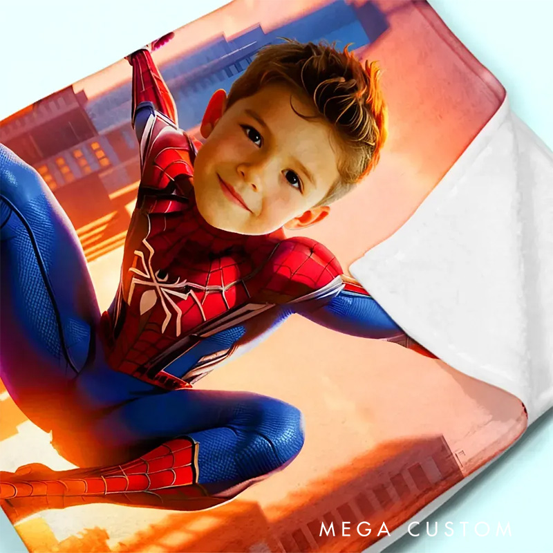 Personalized City Fantasy Anime Blanket for Kids Christmas Flannel Blanket Movie Blanket with Name Film Fan