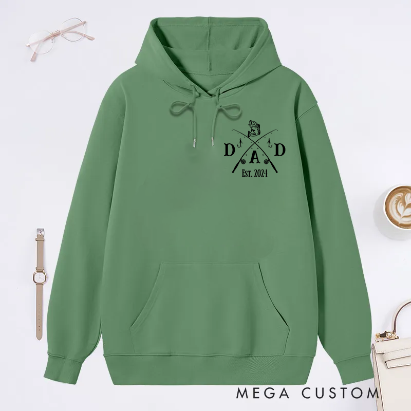 Personalized Fishing Hoodie for Dad Bass Fishing Dad Gift Fathers Day Gift Dad Fisherman Gift Dad Birthday Gift Papa Grandpa Gift Perfect Gift for Fishing Lover