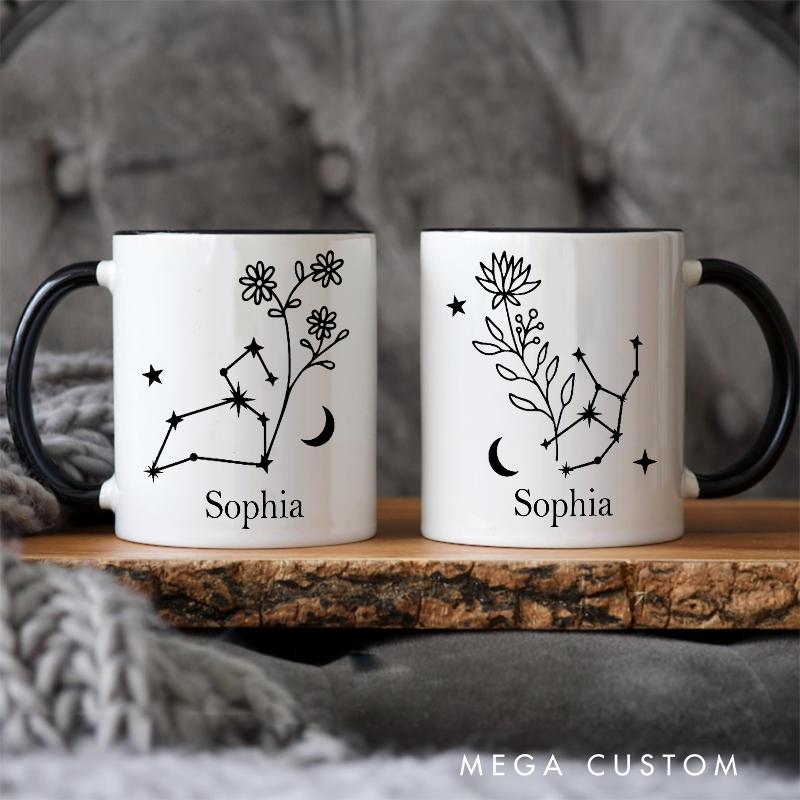 Personalized Mugs With Zodiac Signs Custom Coffee Cup Custom Mug With Name Birthday Gift