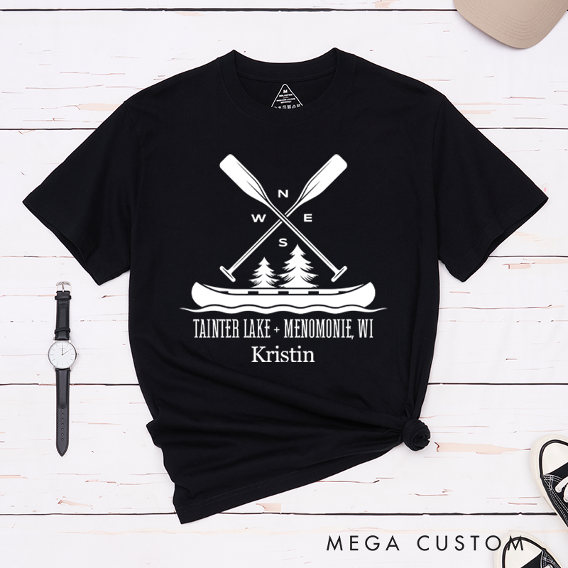 Personalized Family Reunion T-Shirt Rustic Canoeing Shirt Gift for Camping Outdoors Lover