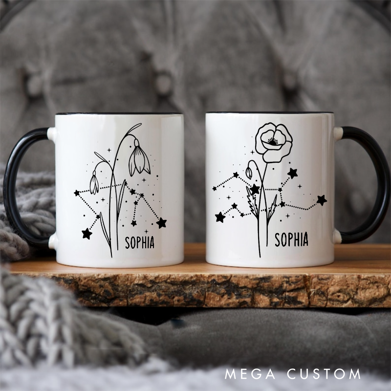 Personalized Mugs With Zodiac Signs Custom Coffee Cup Custom Mug With Name Birthday Gift