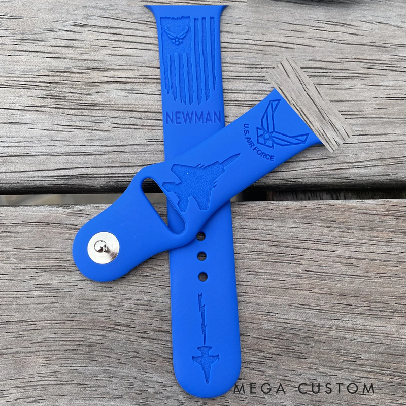 Personalized Us Air Force Watch Band Engraved Watch Band Replacement Gift for Geek Nerd Gift for Him