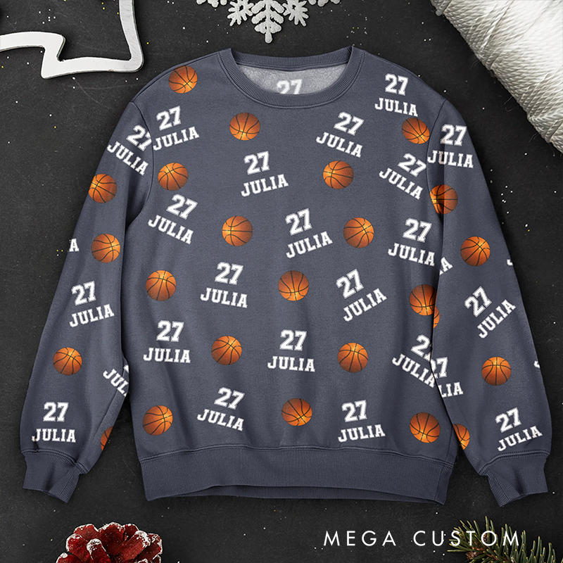 Personalized Basketball Sweatshirt with Custom Name and Number Design