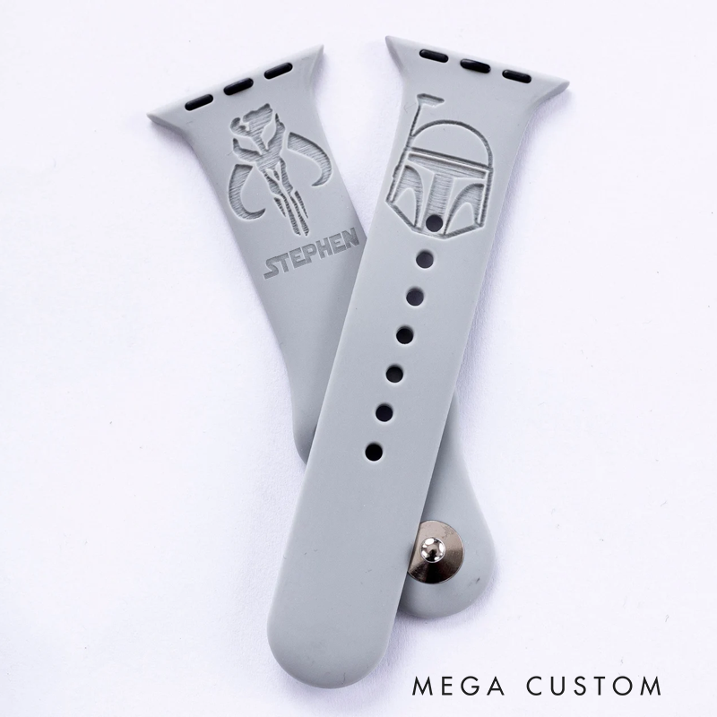 Personalized Engraved Watch Band with Iconic Helmet and Emblem Designs Science Fiction Lover Watch Band Replacement Gift for Him Geek Nerd Lover
