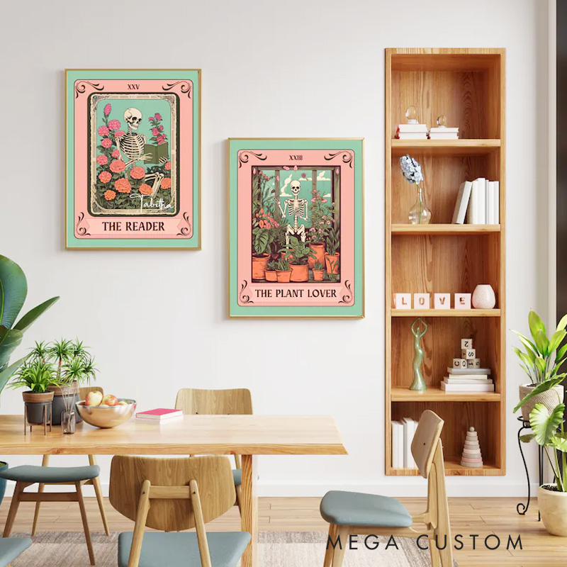 Personalized the Reader Tarot Print with Name Custom Reader Tarot Card Wall Decor Witchy Reading Nook Poster Book Lover Gift Bookish Gift
