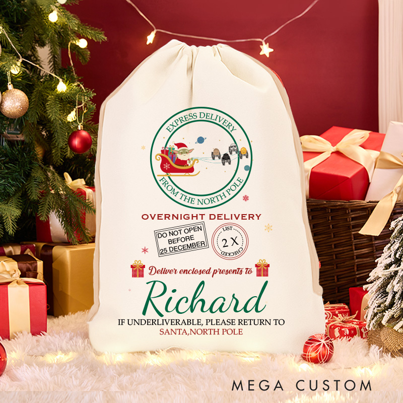 Personalized Galaxy Travel Movie Christmas Sack for Movie Lovers Santa Sack Christmas Gift Bag for Kids