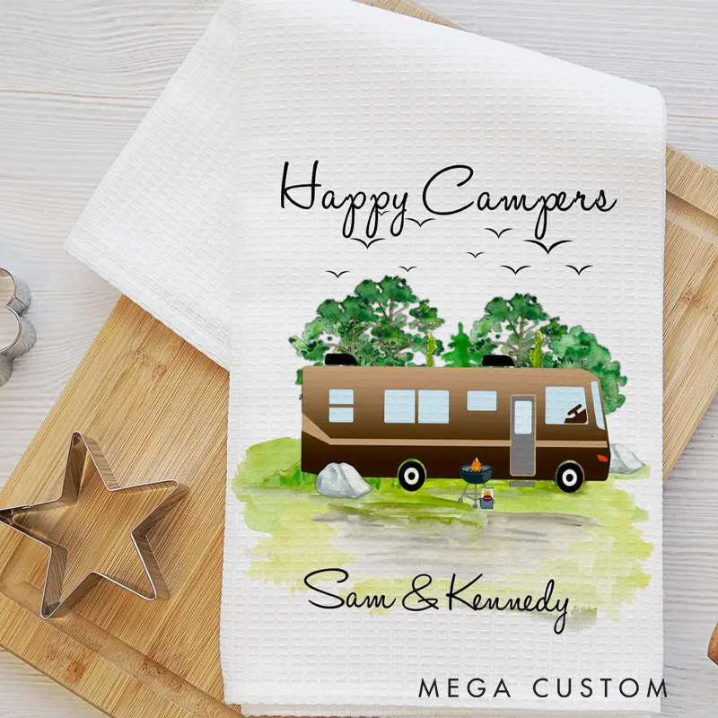 Personalized Camper Kitchen Towel Custom Motorhome Camper Dishcloth Camper Decor Gift for Camper Lover