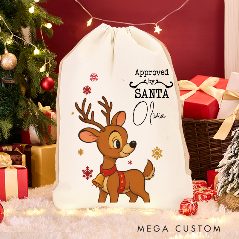 Personalized Vintage Cartoon Anime Style Family Christmas Sack for Anime Lovers Santa Sack Christmas Gift Bag for Kids
