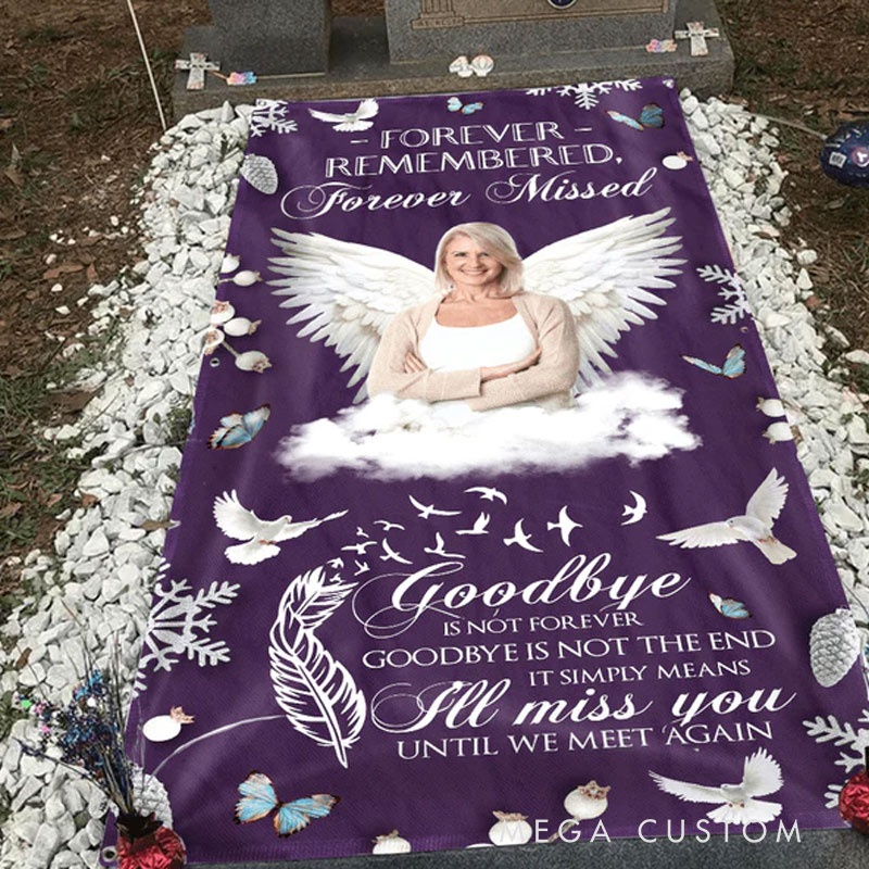 Personalized Memorial Photo Blanket Gone But Never Forgotten Grave Blanket Custom Photo Waterproof Blanket Remembrance Gift