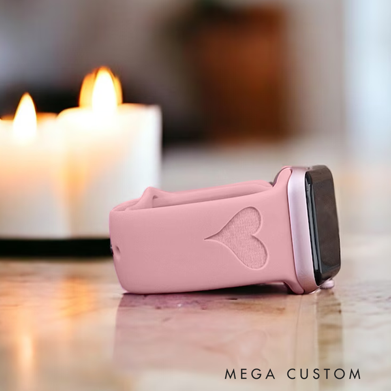 Personalized Name Silicone Watch Band Laser Engraved for Music Lover Apple Watch Strap