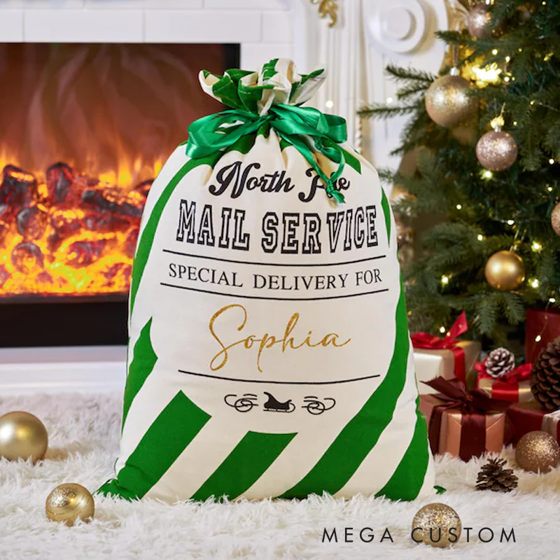 Personalized Santa Sack Christmas Sacks Christmas Gift Bag Holiday Gift Bag with Name Christmas Eve Bag Large Santa Sack