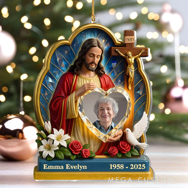 Personalized Memorial Photo Ornament Guardian Of My Heart Custom Acrylic Ornament Sympathy Gifts for Loss of Loved One 