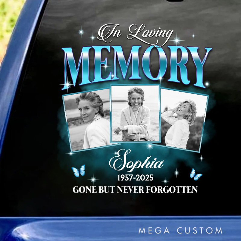 Personalized Memorial Decal Sticker for Car Window Gone But Never Forgotten Memorial Gift for Loss of Loved One Sympathy Gift