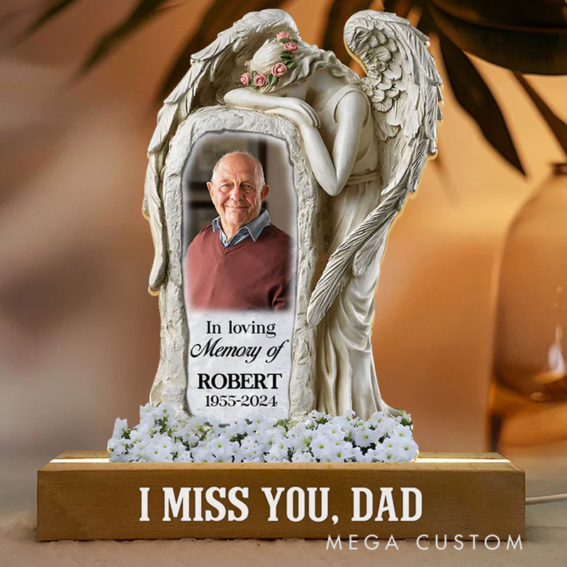 Personalized Acrylic Plaque Night Light Missed And Loved Forever Memorial Gift for Loss of Loved One