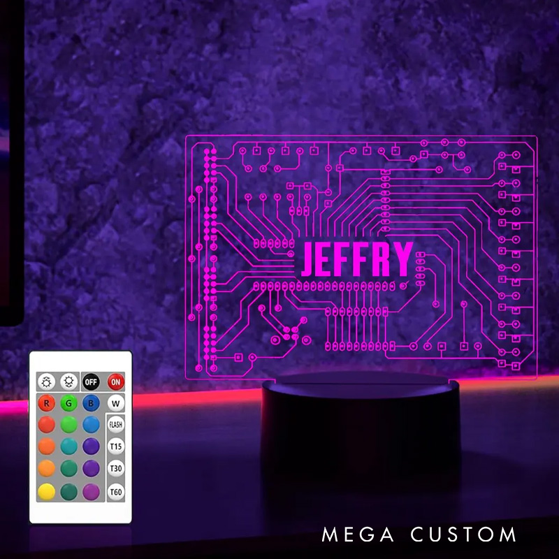 Personalized Computer Geekery Night Light It Tech Support Nerds Geek Lovers Acrylic LED Lamp Geeky Gift