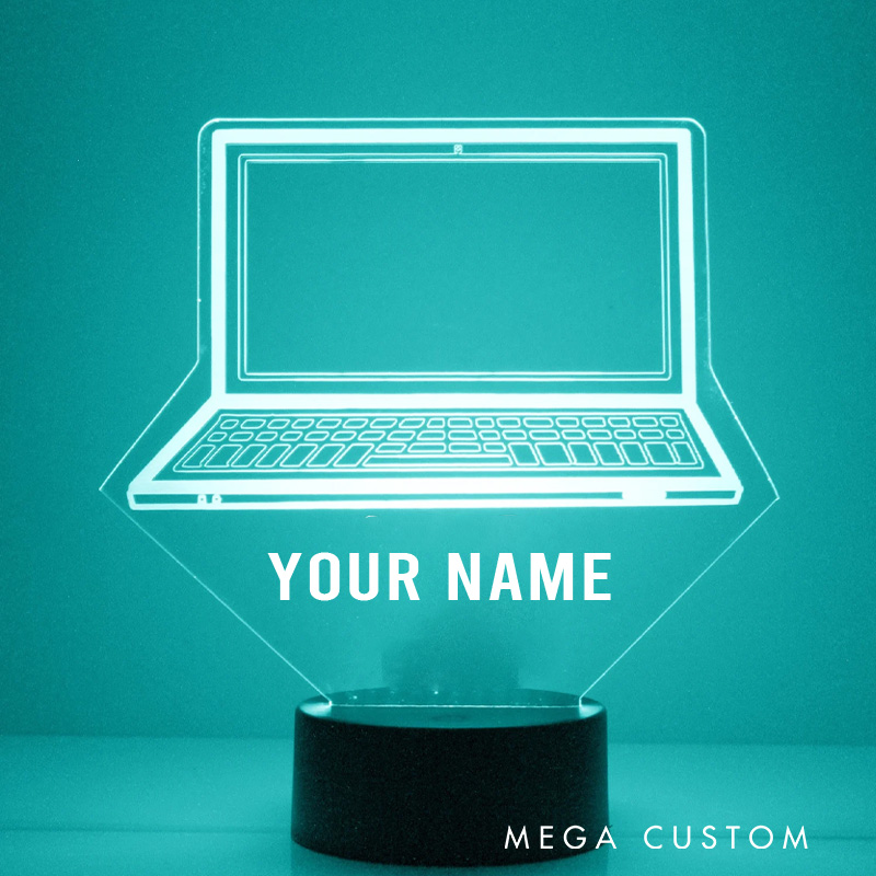 Personalized Laptop Light up Sign Best Tech Gift for Programmer Computer Technology  IT Geek Lover