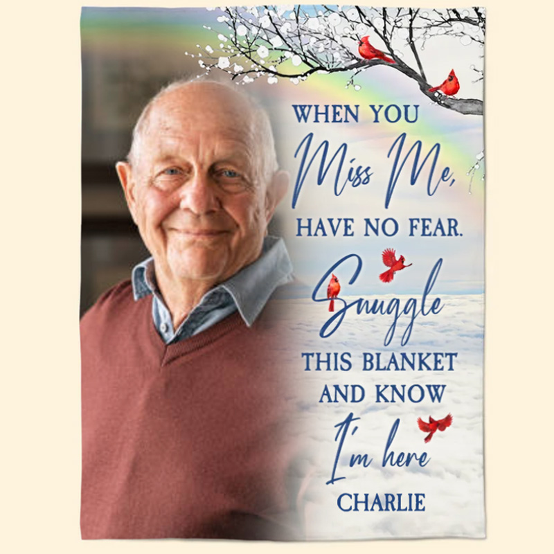 Personalized Photo Blanket Snuggle This Blanket Memorial Blanket for Loss of Loved One