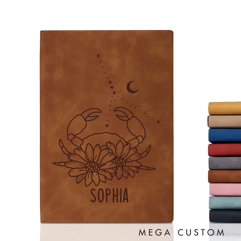 Personalized Zodiac Sign Custom Journal Birthday Gift Month Zodiac Gift Journal Notebook Astrology Gift