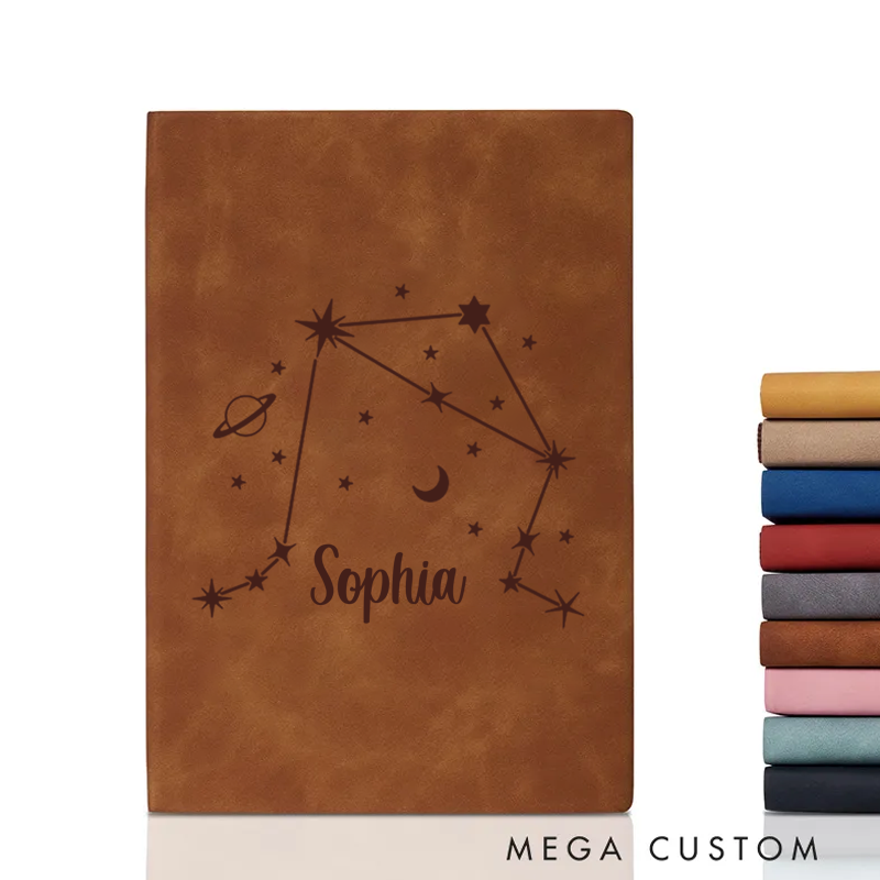 Personalized Zodiac Journal Zodiac Notebook Birthday Gift Month Zodiac Gift Journal Notebook Astrology Gift