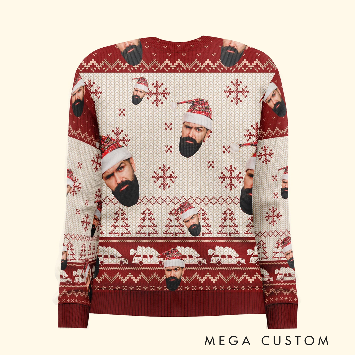Personalized Photo Ugly Christmas Sweater Merry Christmas Sh!*ter's Full Funny Christmas Sweater for Outdoor Camping Lover