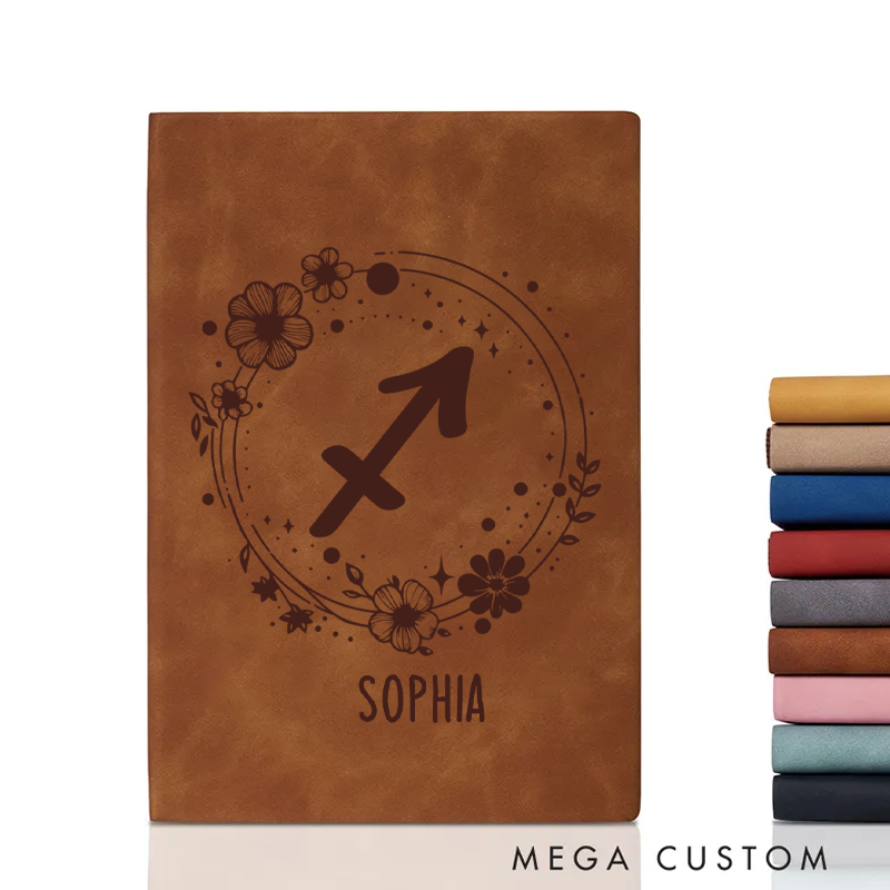Personalized Zodiac Journal Zodiac Notebook Birthday Gift Month Zodiac Gift Journal Notebook Astrology Gift