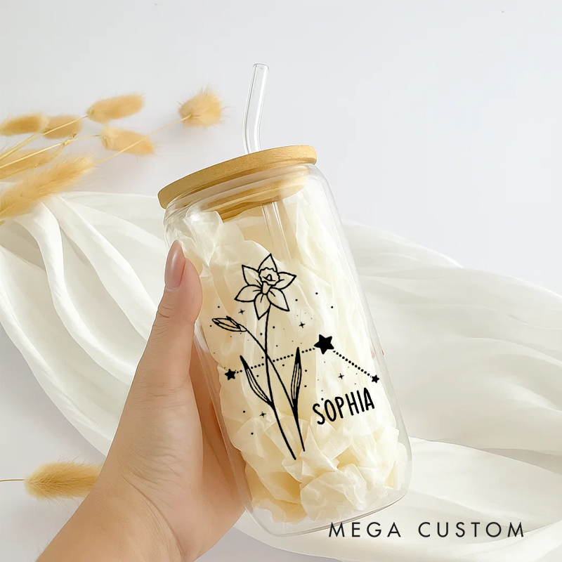 Personalized Water Glasses Tumbler With Zodiac Signs Custom Coffee Cup Custom Water Glasses Tumbler With Name Birthday Gift