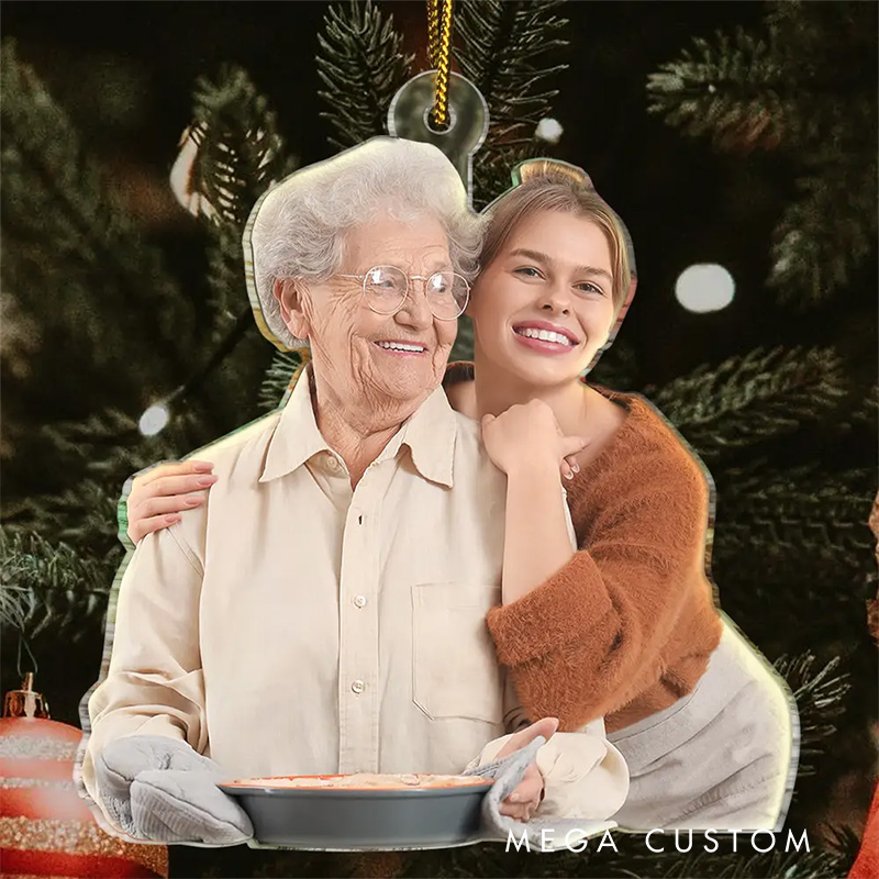 Personalized Acrylic Photo Christmas Ornament Photo Baking Lovers Ornament Christmas Tree Car Pendant for Baking Lover Gift