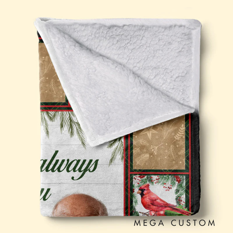 Personalized Photo Memorial Blanket You Will Always Be In My Heart Christmas Sympathy Gifts for Family Members 