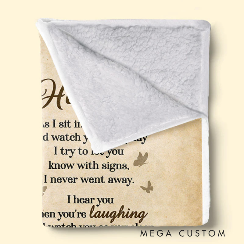 Personalized Photo Memorial Blanket I Try To Let You Know With Signs Christmas Sympathy Gifts for Family Members 