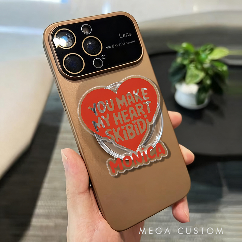 Personalized Magnetic Phone Grip You Make My Heart Skibidi Heart Design with Custom Name