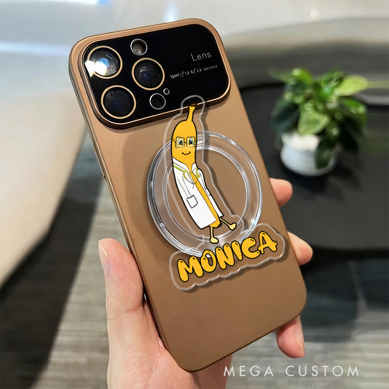 Personalized Magnetic Phone Grip Funny Banana Doctor Design with Custom Name