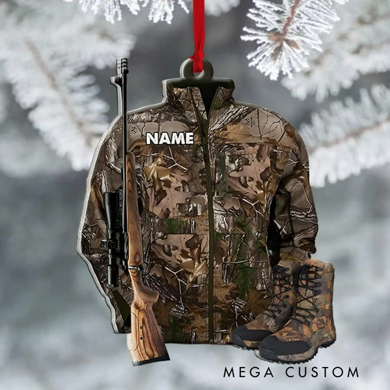 Personalized Hunting Ornament for Christmas Gift for Deer Hunting Lovers Hunter Christmas Ornament Custom Hunting Ornament Hunter Gift