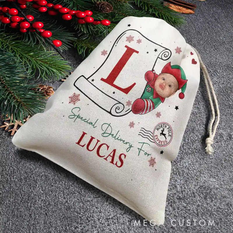 Personalized Photo Special Delivery Santa Christmas Party Favors Gift 