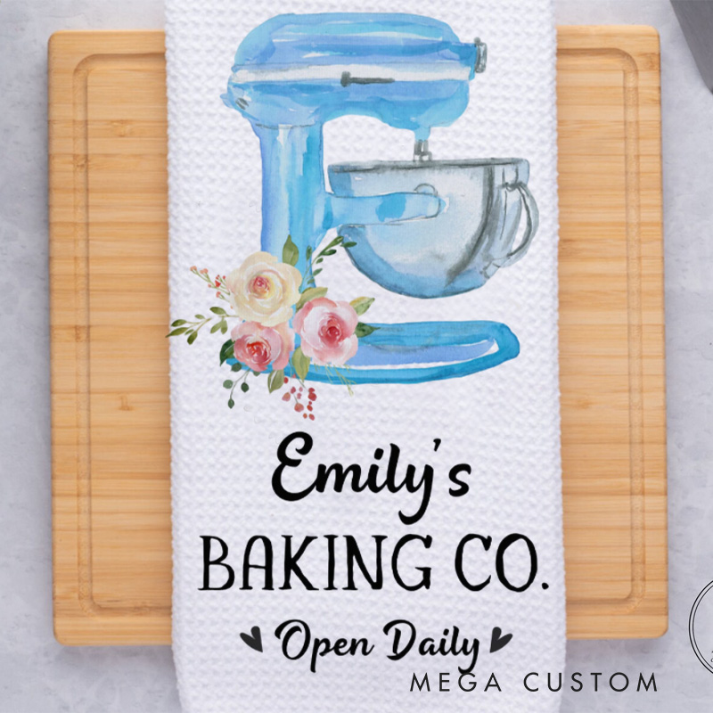 Personalized Baking Mixer Kitchen Towel The Baking Co Decorative Tea Towel Baking Kitchen Dish Towel for Baking Lover Gift