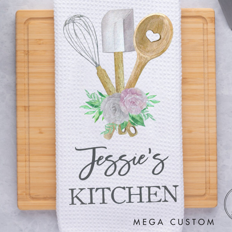 Personalized Mixer Baking Kitchen Towel Baking Tool Dish Towel with Name Custom Hand Towel for Baking Lover Gift