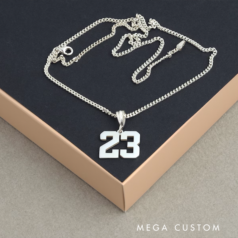 Personalized Stainless Steel Number Pendant Necklace