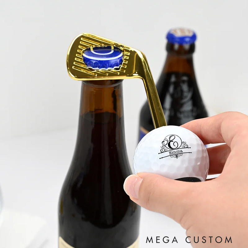Personalized Golf Club Bottle Opener with Custom Initials and Name for Beer Lovers Golf Enthusiasts  