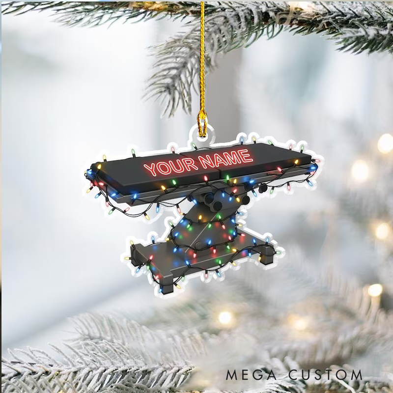  Personalized Operating Table Christmas Ornament Custom Name Surgical Themed Decoration