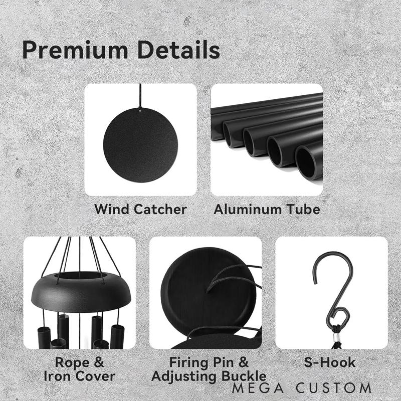 Personalized Outdoor Wind Chime Sign Custom Retirement Camping Wind Chime