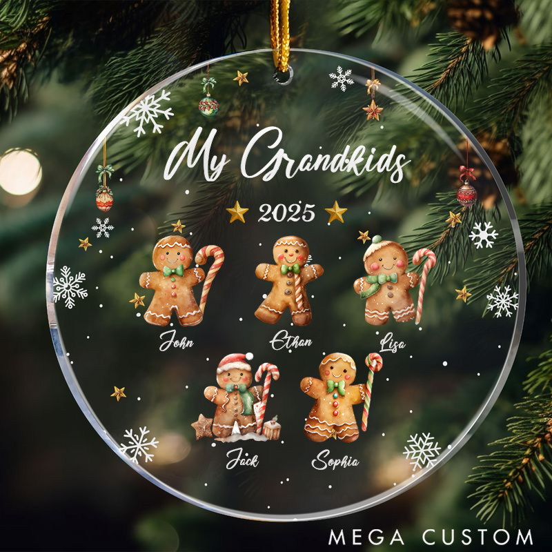 Personalized Acrylic Christmas Ornament My Grandkids Theme
