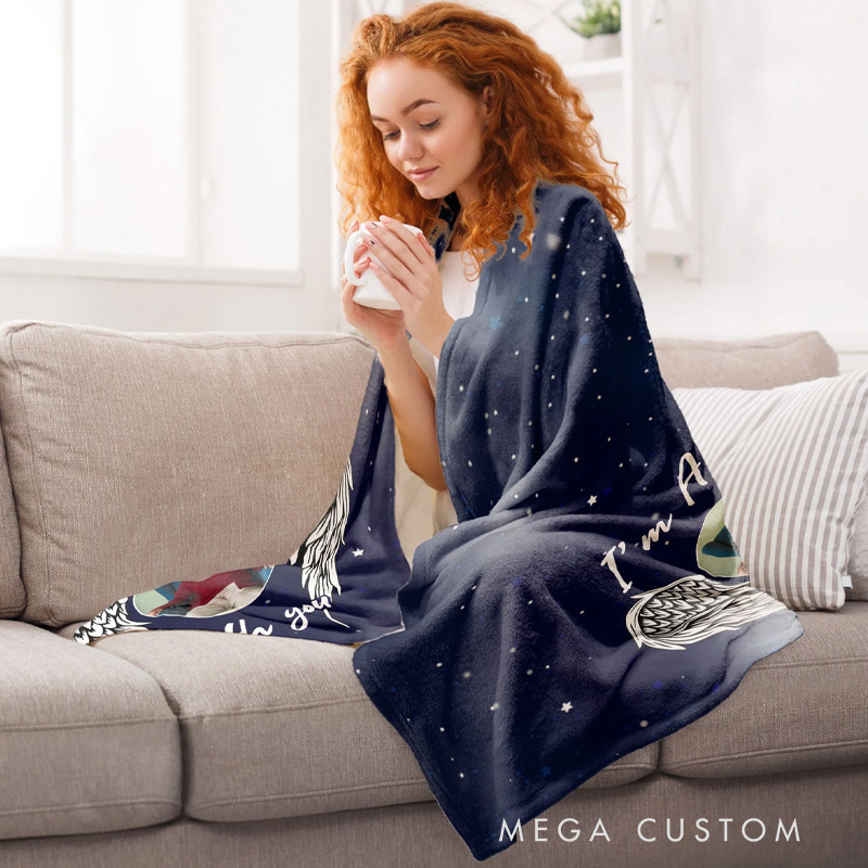 Personalized Photo Memorial Blanket I'm Always With You Memorial Gifts Sympathy Gift for Family Members