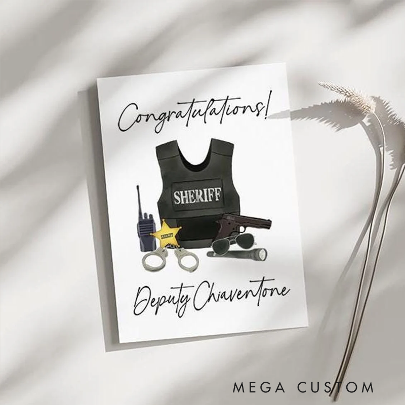 Personalized Sheriff Deputy Congratulations Plaque Custom Law Enforcement Recognition Keepsake Wall Art