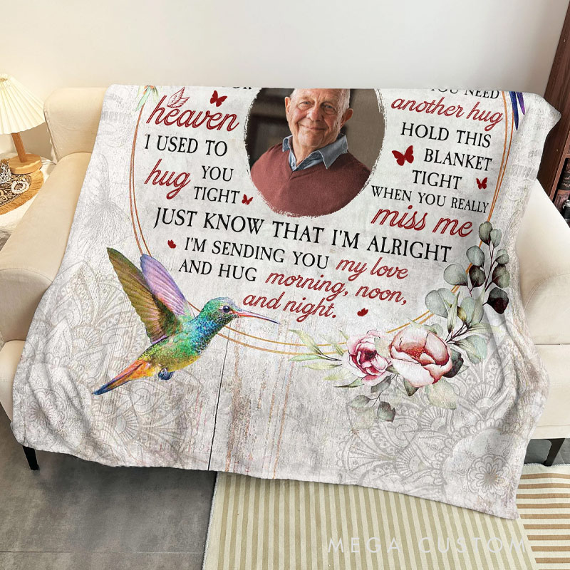 Personalized Photo Memorial Blanket Before I Left For Heaven Sympathy Gift for Loss of Loved One